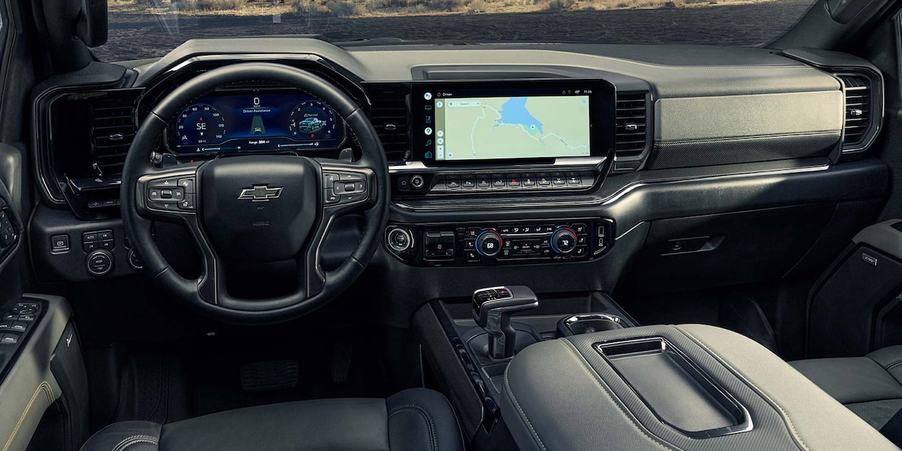 Vista completa del tablero de la Chevrolet Silverado.