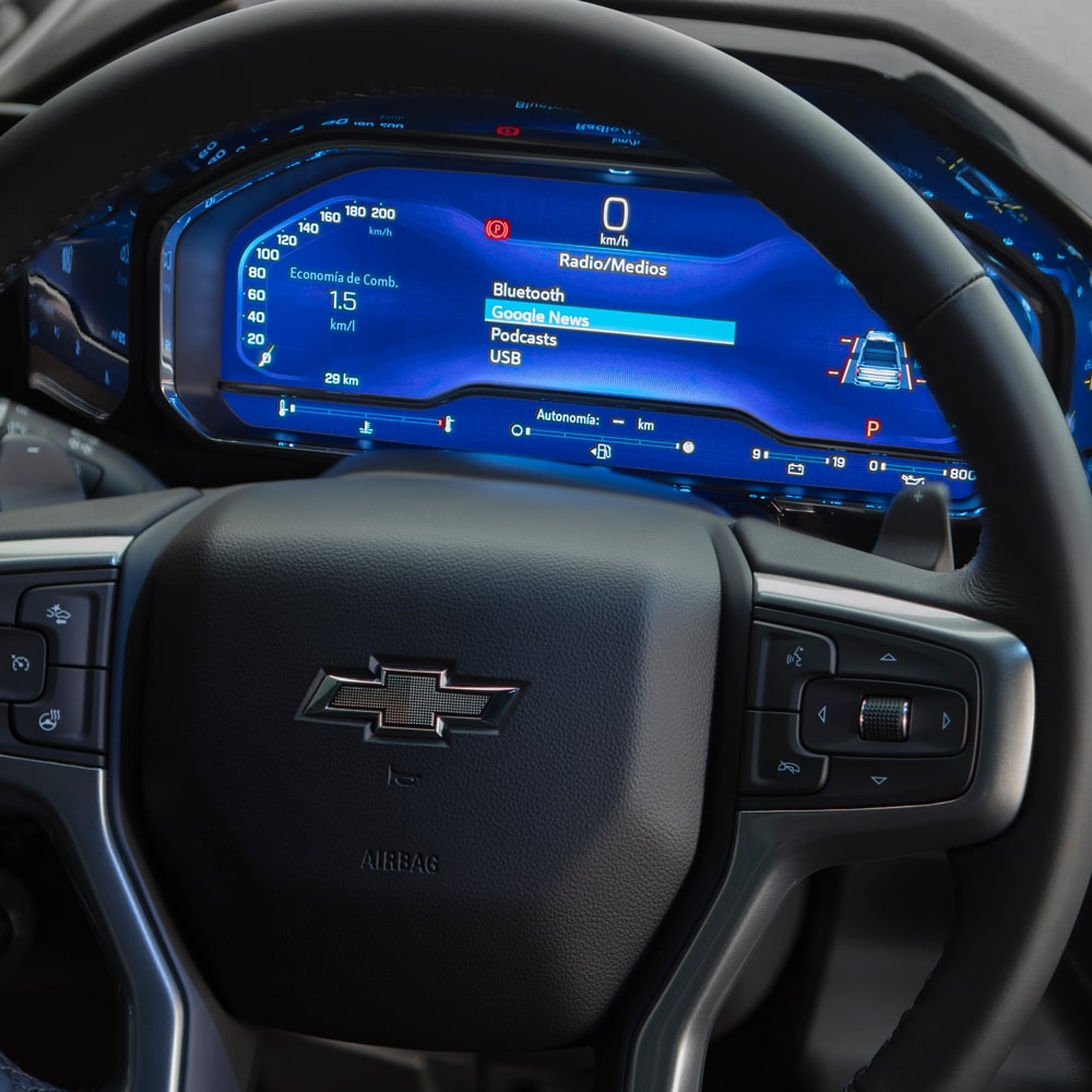 Cluster digital de 12.3 pulgadas de la Chevrolet Silverado.