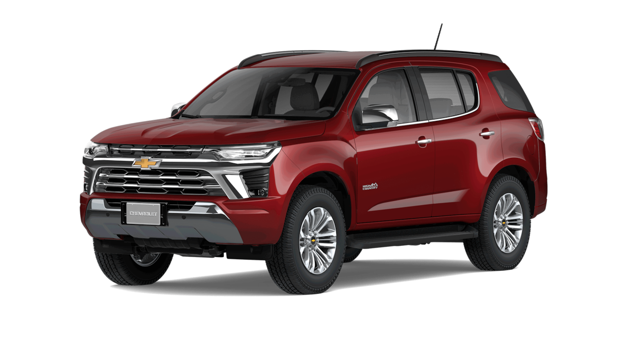 Chevrolet Trailblazer High Country 2025 en color rojo burdeo