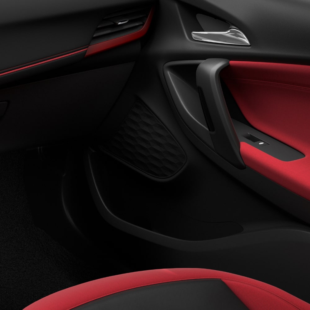 Acabado interior derecho color Jet Black e High Gloss