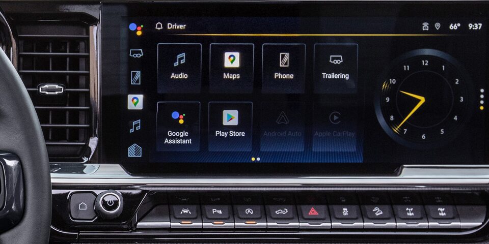 Detalles del tablero de control de la nueva camioneta Chevrolet Silverado