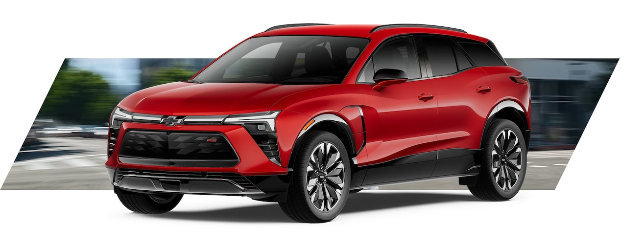 Chevrolet Blazer  SUV RS en color rojo, diseño deportivo y moderno que destaca en cualquier camino.